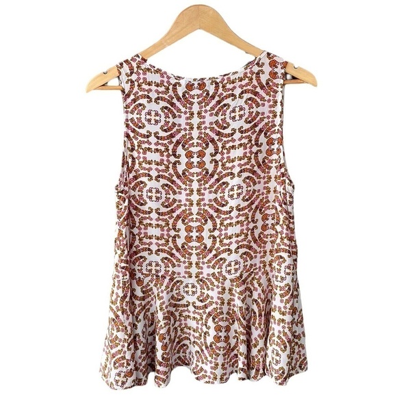 Cupcakes And Cashmere Blouse Tank Top Peplum Hem Floral Preppy Spring Size Small - Picture 3 of 7